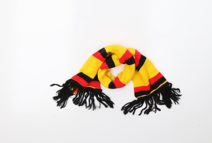 Preworn Unisex Yellow Striped Knit Scarf Size Regular