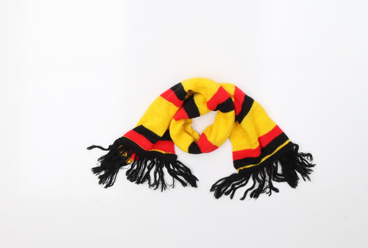 Preworn Unisex Yellow Striped Knit Scarf  Size Regular