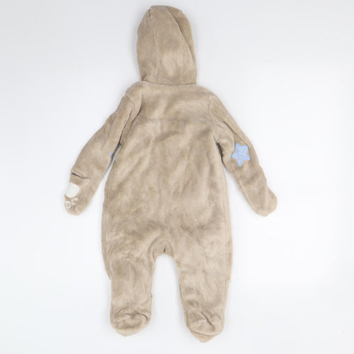 NEXT Baby Brown  Fleece Babygrow One-Piece Size 6-9 Months  - Bear