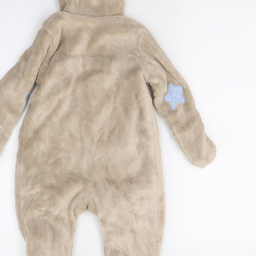 NEXT Baby Brown  Fleece Babygrow One-Piece Size 6-9 Months  - Bear