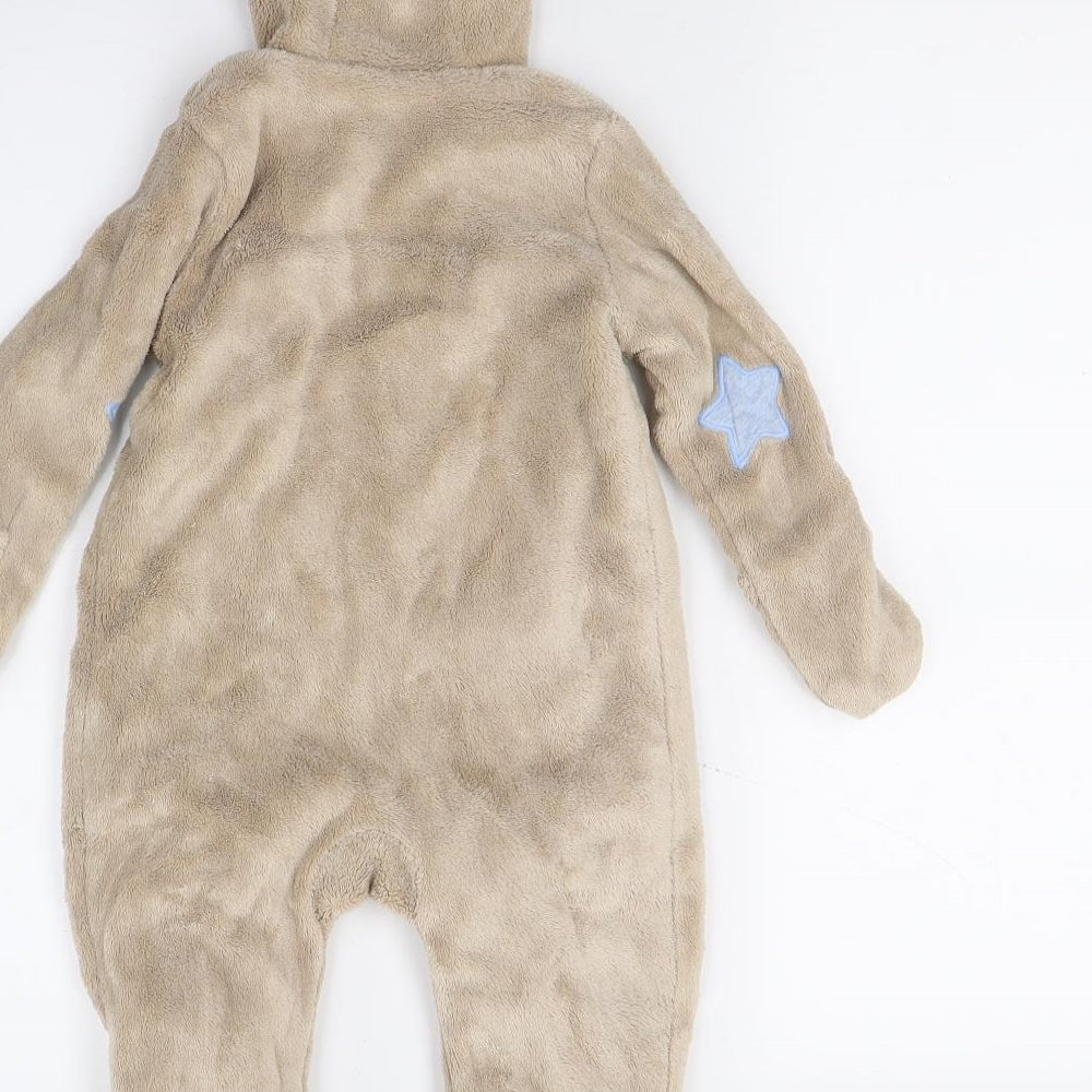 NEXT Baby Brown  Fleece Babygrow One-Piece Size 6-9 Months  - Bear