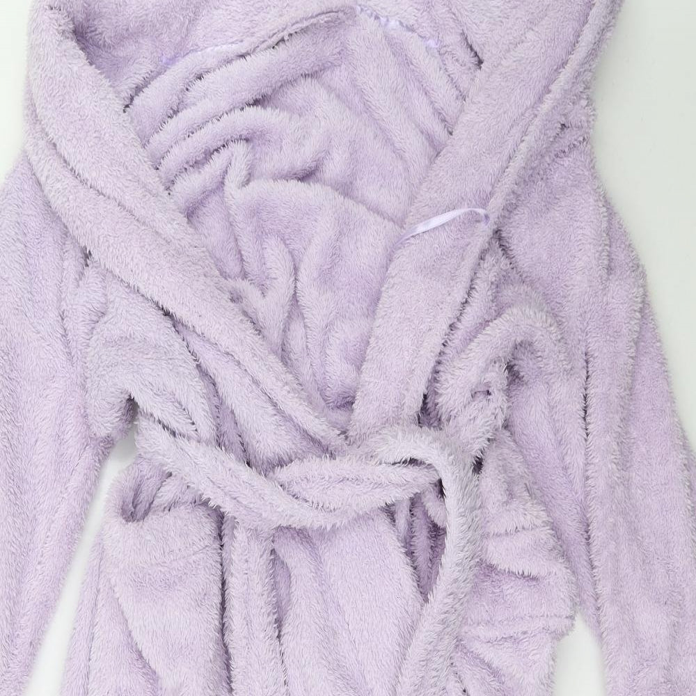 Moon River Womens Purple Solid Fleece Top Robe Size XL