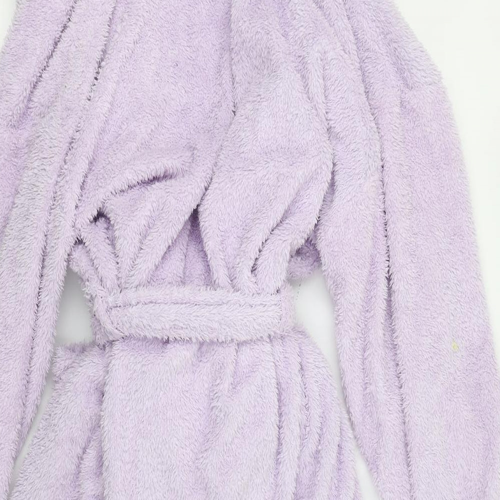 Moon River Womens Purple Solid Fleece Top Robe Size XL