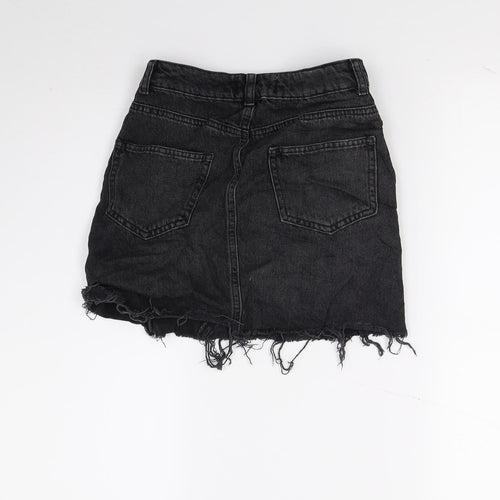 Miss Selfridge Womens Black  Denim A-Line Skirt Size 6
