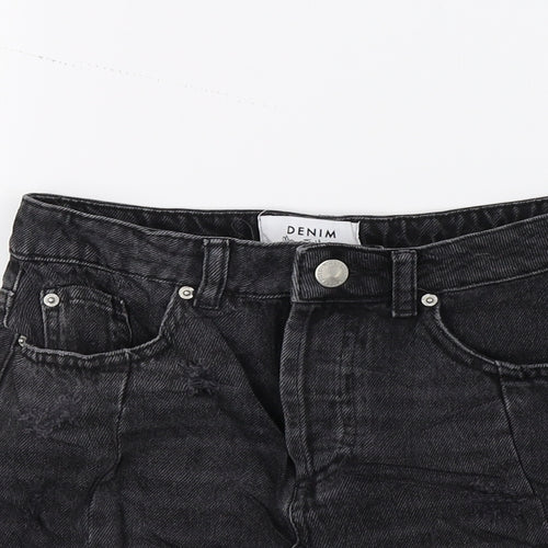 Miss Selfridge Womens Black  Denim A-Line Skirt Size 6