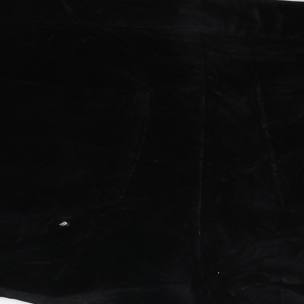 Primark Womens Black  Velour Hot Pants Shorts Size 12