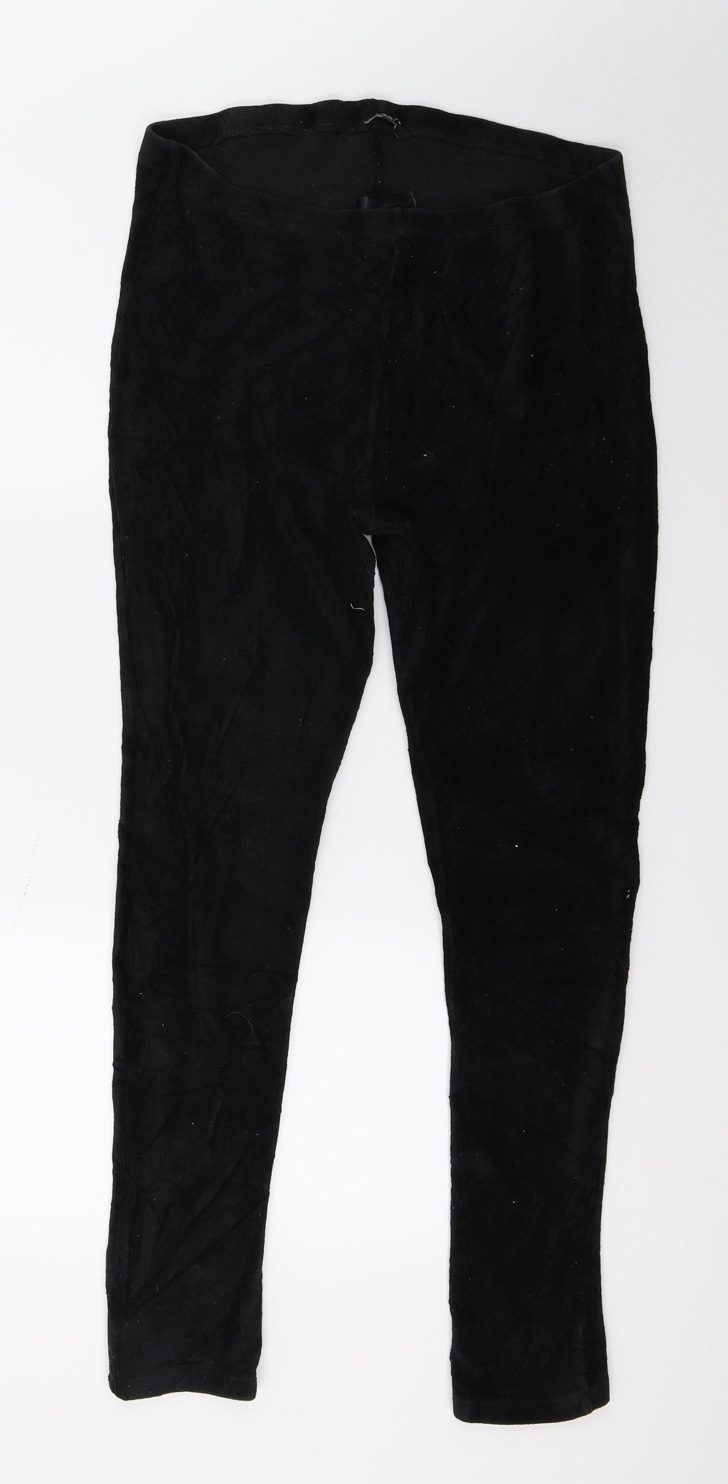 M&Co Womens Black  Corduroy Jogger Leggings Size 16 L27 in