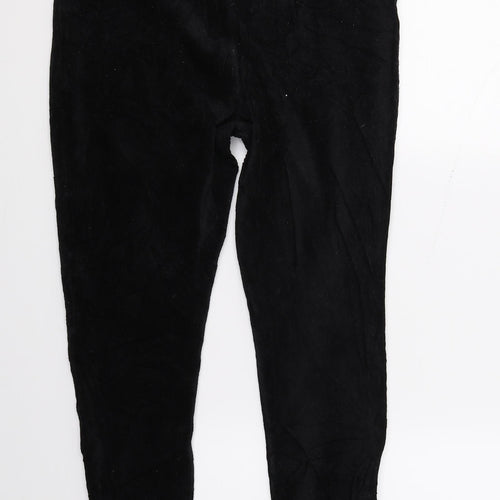 M&Co Womens Black  Corduroy Jogger Leggings Size 16 L27 in
