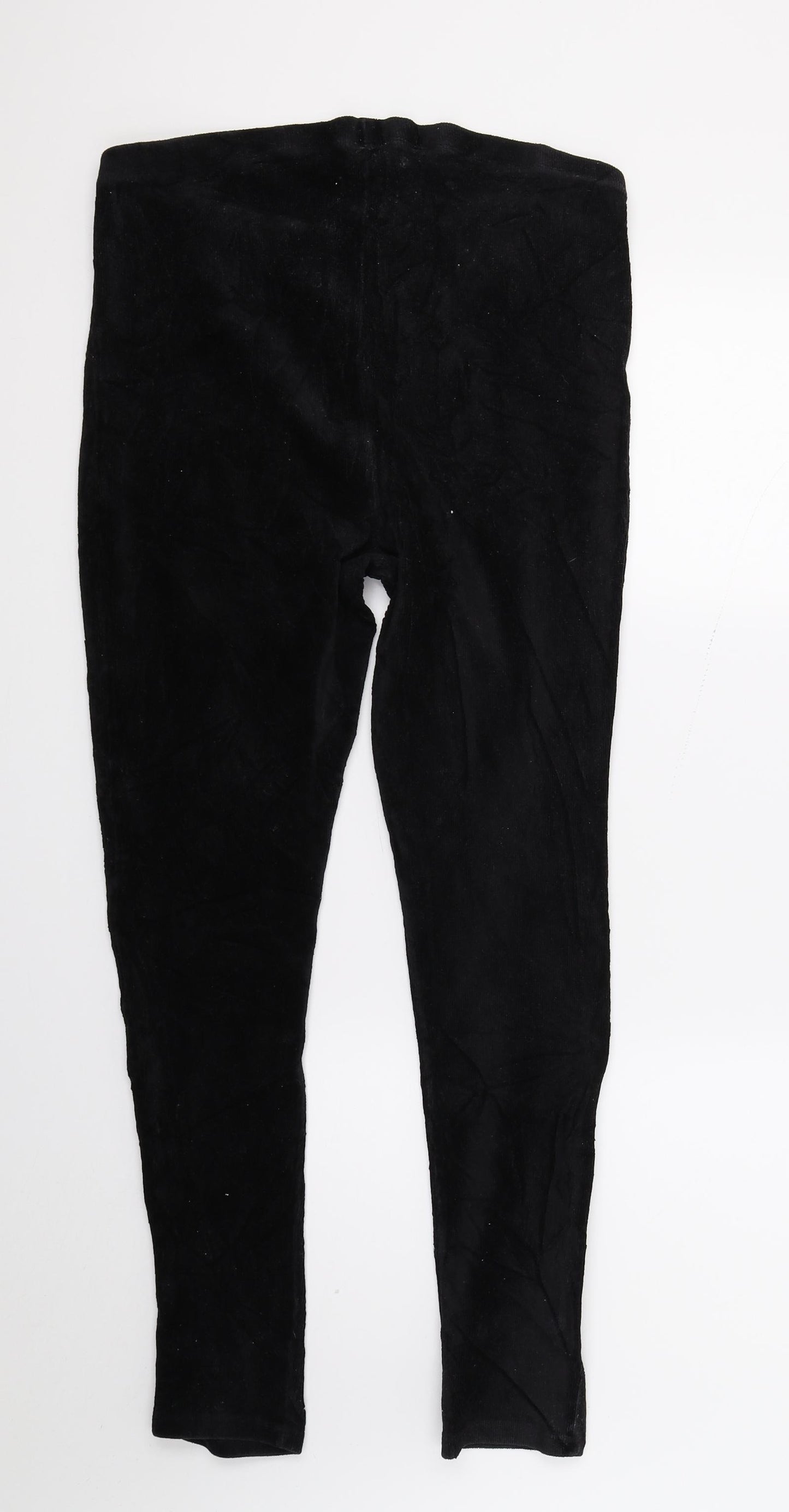 M&Co Womens Black  Corduroy Jogger Leggings Size 16 L27 in