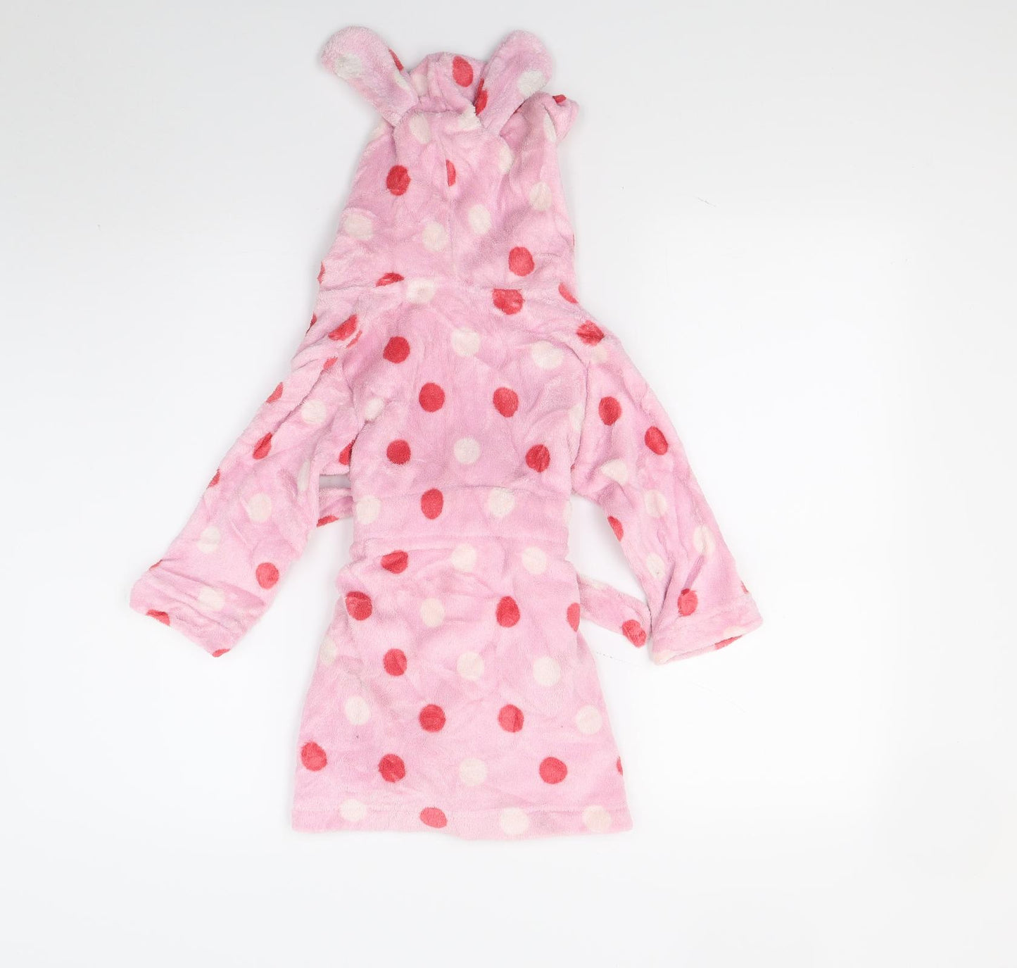 Bluezoo Girls Pink Polka Dot Fleece Top Gown Size 2 Years