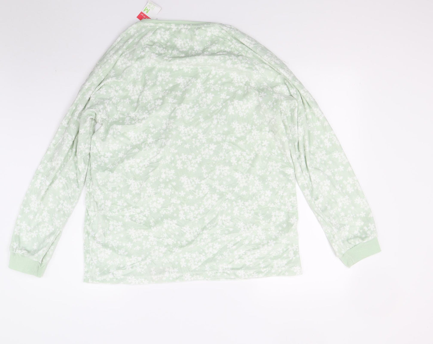 Primark Womens Green Floral Fleece Top Pyjama Top Size M
