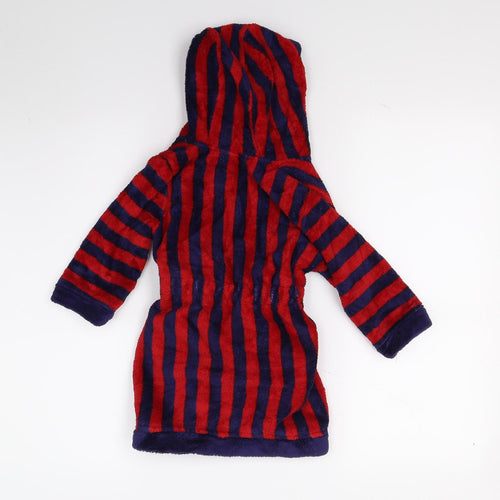 Mini Club Boys Red Striped Fleece  Gown Size 2 Years