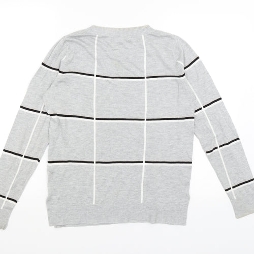 NEXT Womens Grey Check  Pullover Jumper Size 10