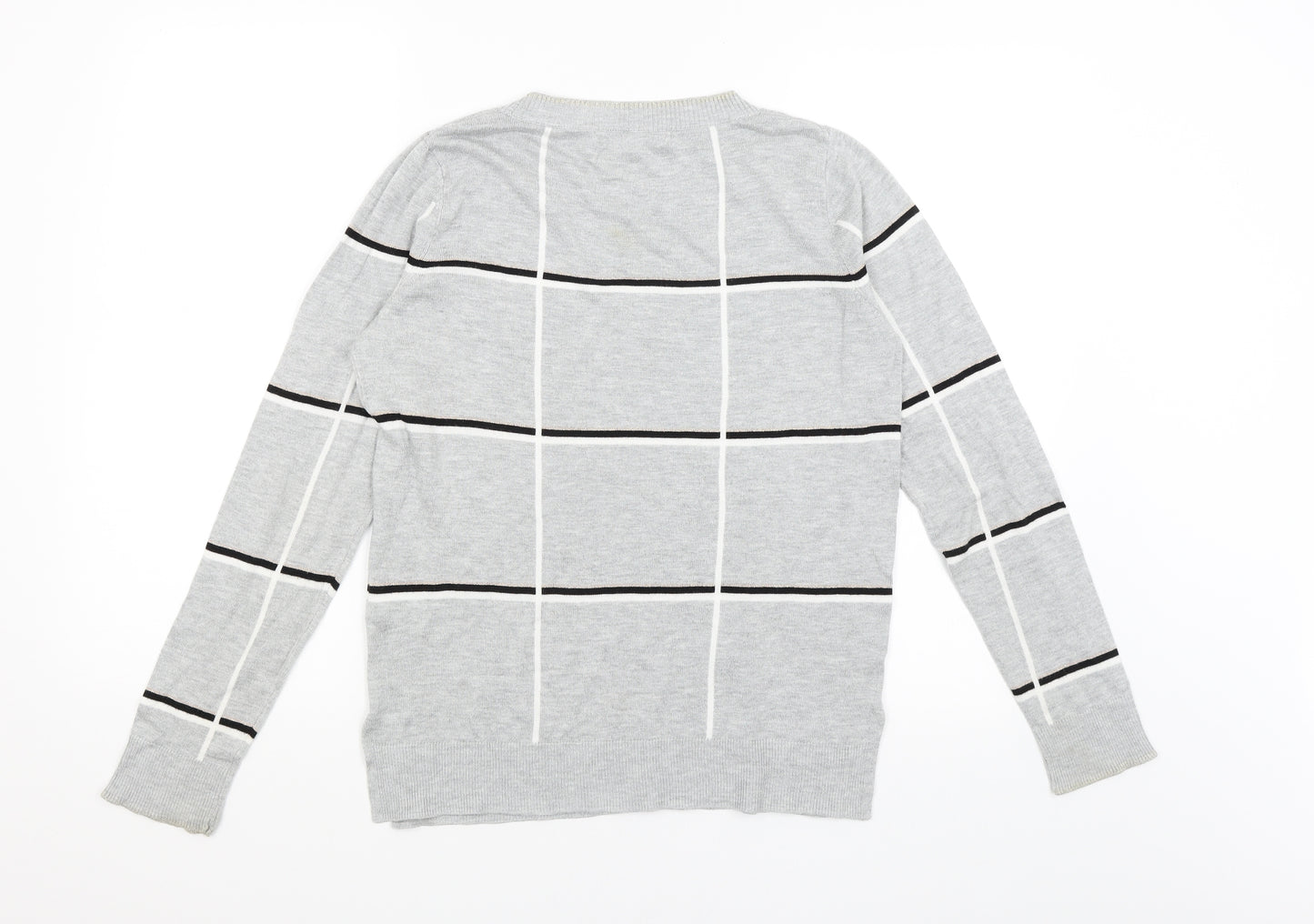 NEXT Womens Grey Check  Pullover Jumper Size 10