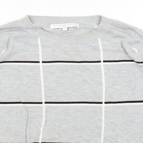 NEXT Womens Grey Check  Pullover Jumper Size 10