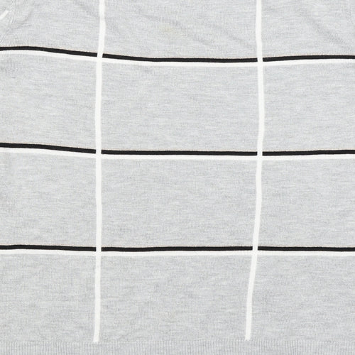 NEXT Womens Grey Check  Pullover Jumper Size 10