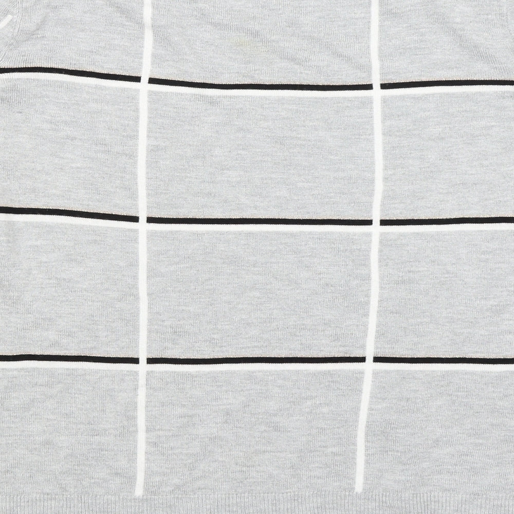 NEXT Womens Grey Check  Pullover Jumper Size 10