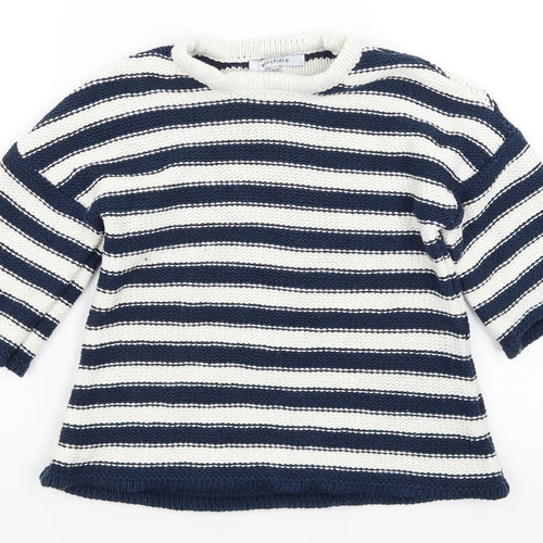Bellfield Womens Blue Striped  Pullover Jumper Size 8