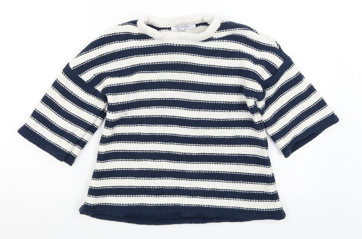 Bellfield Womens Blue Striped  Pullover Jumper Size 8