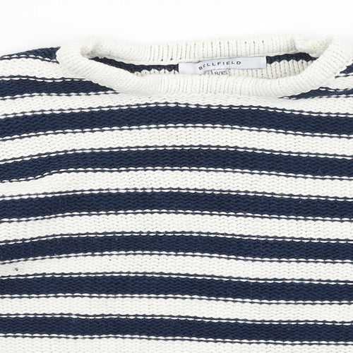 Bellfield Womens Blue Striped  Pullover Jumper Size 8