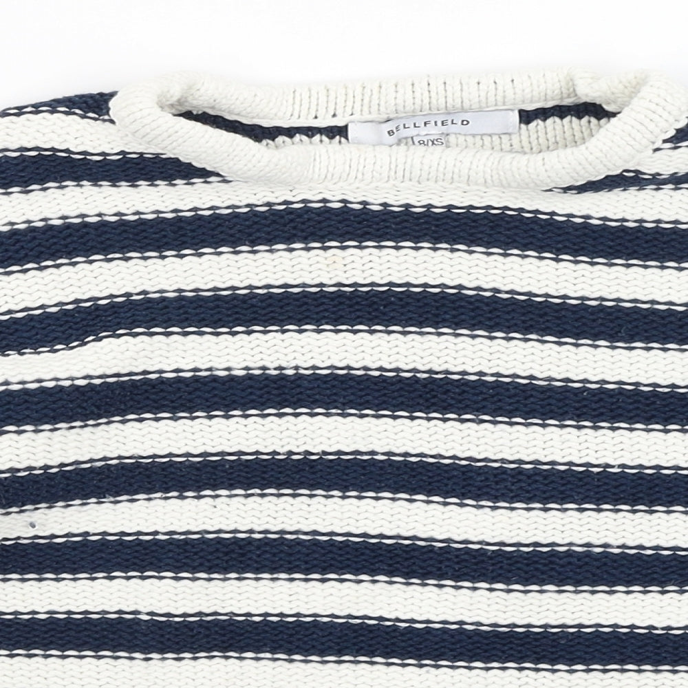 Bellfield Womens Blue Striped  Pullover Jumper Size 8