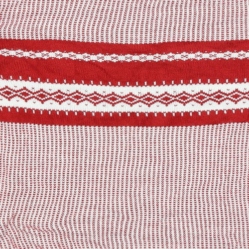 Damart Womens Red Geometric  Pullover Jumper Size 16