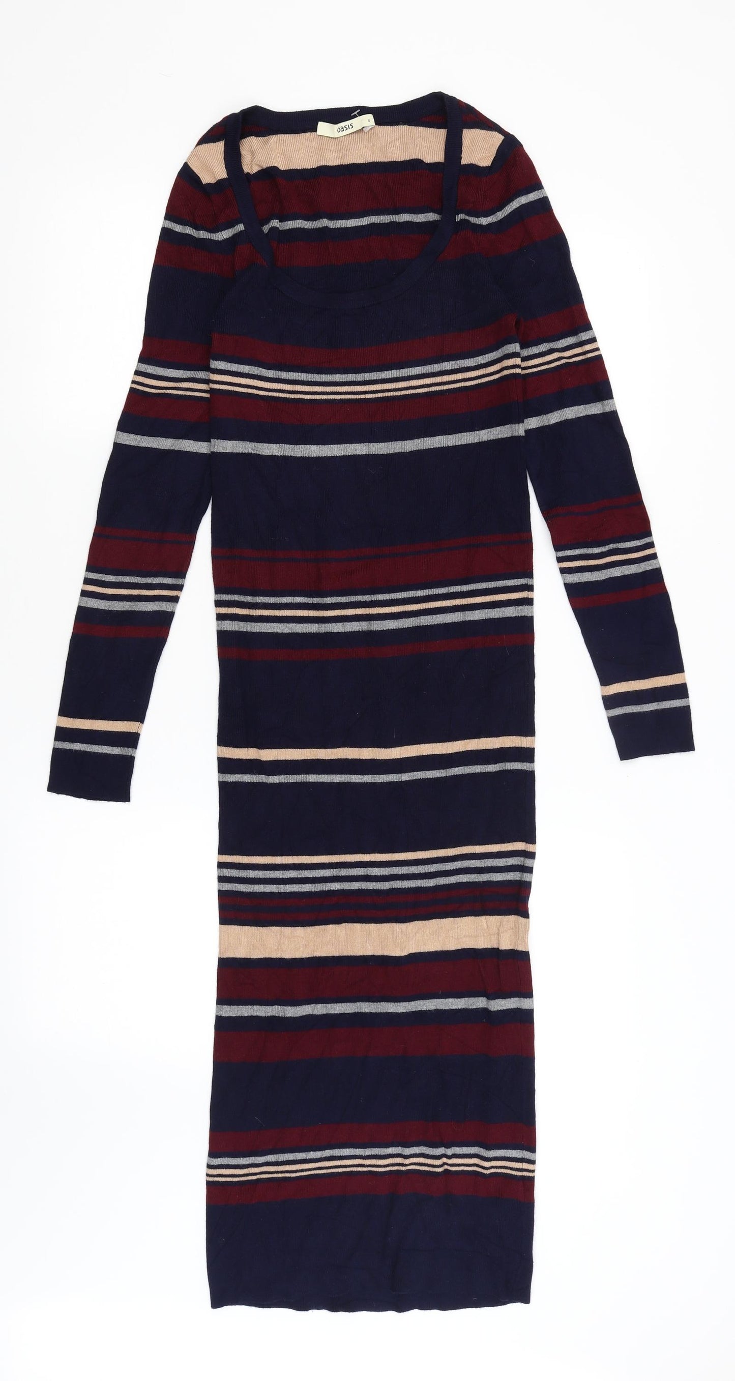 Oasis Womens Blue Striped  Jumper Dress  Size S