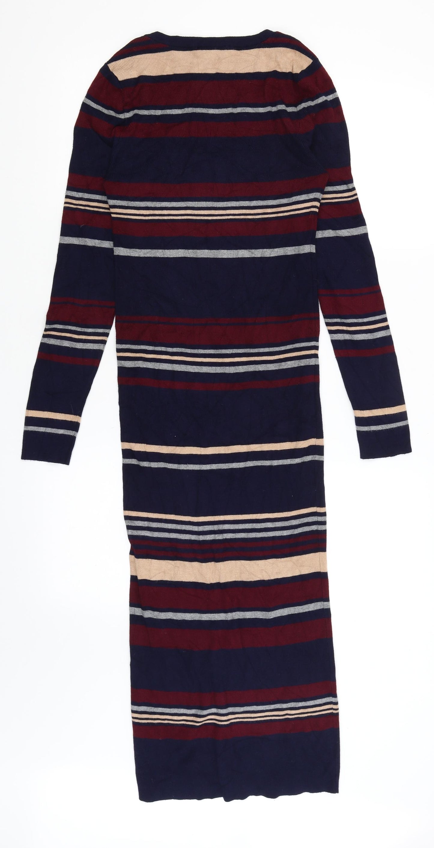 Oasis Womens Blue Striped  Jumper Dress  Size S