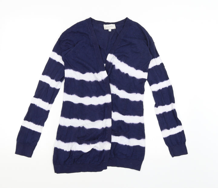 New Look Womens Blue Striped  Wrap Jumper Size 8