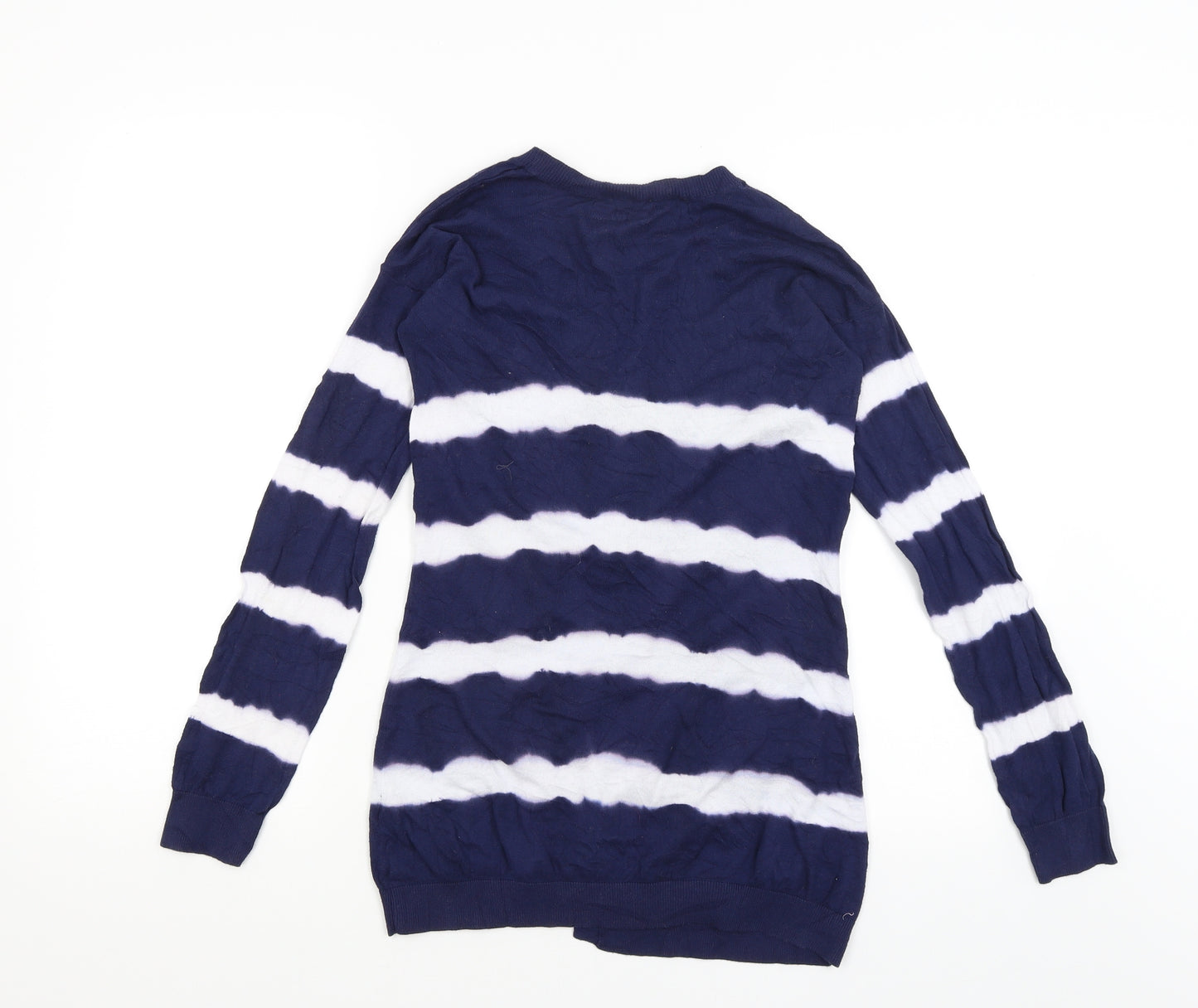 New Look Womens Blue Striped  Wrap Jumper Size 8
