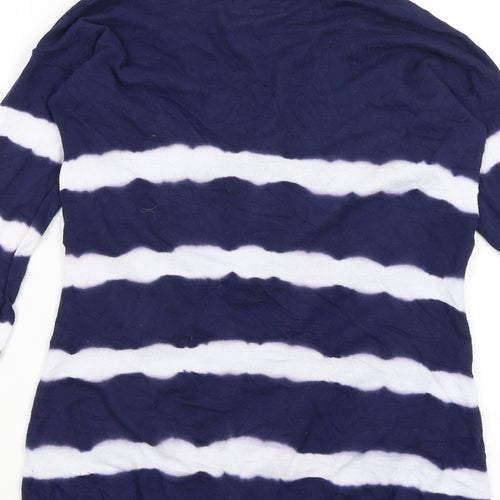 New Look Womens Blue Striped  Wrap Jumper Size 8