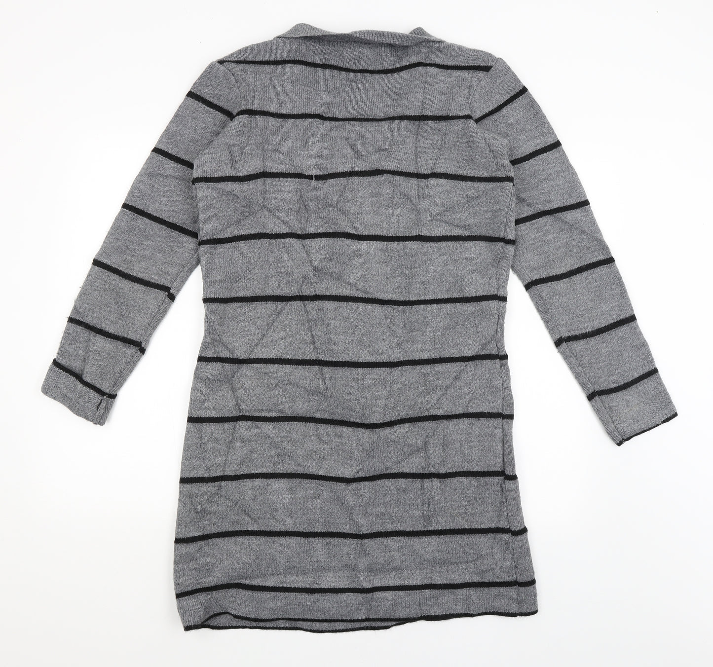 Susy Mix Womens Grey Striped  Cardigan Jumper Size S