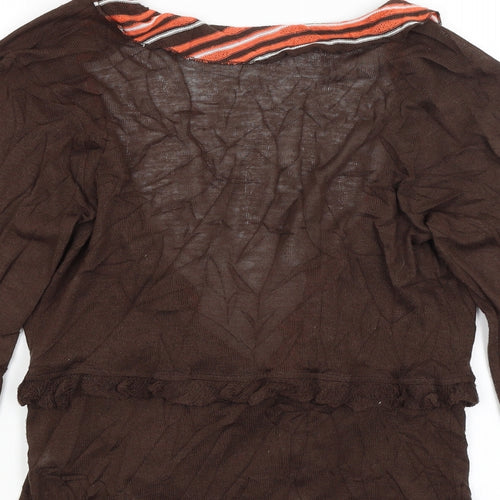 Eva Linka Womens Brown   Wrap Jumper Size S