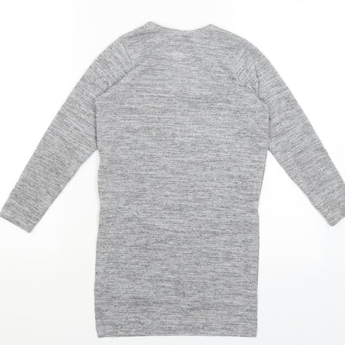 TU Girls Grey   Wrap Jumper Size 8 Years