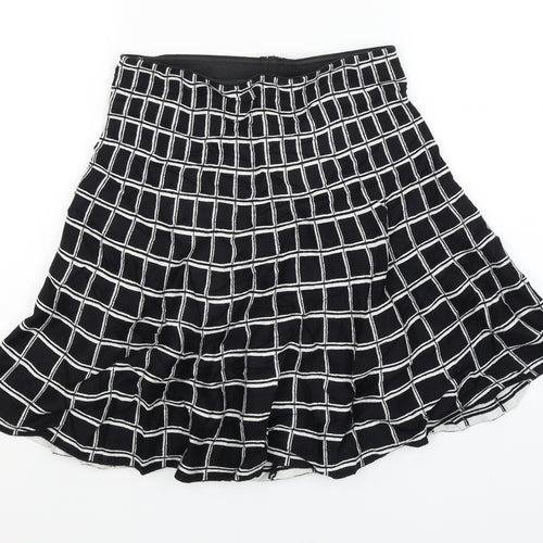 Cynthia Rowley Womens Black Plaid  Mini Skirt Size M