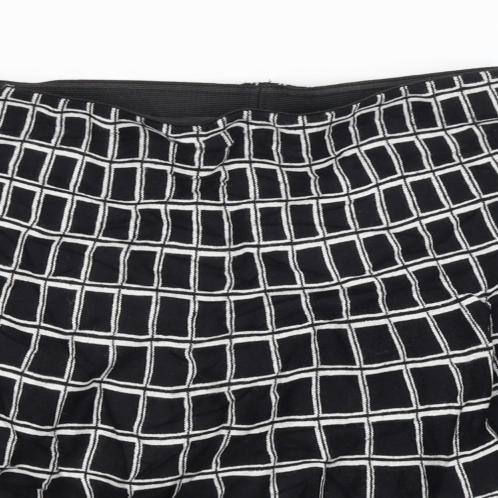 Cynthia Rowley Womens Black Plaid  Mini Skirt Size M