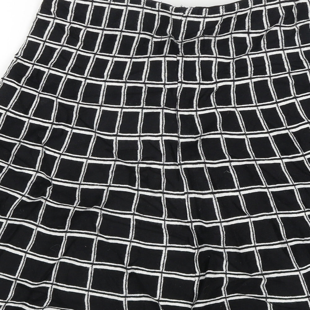 Cynthia Rowley Womens Black Plaid  Mini Skirt Size M