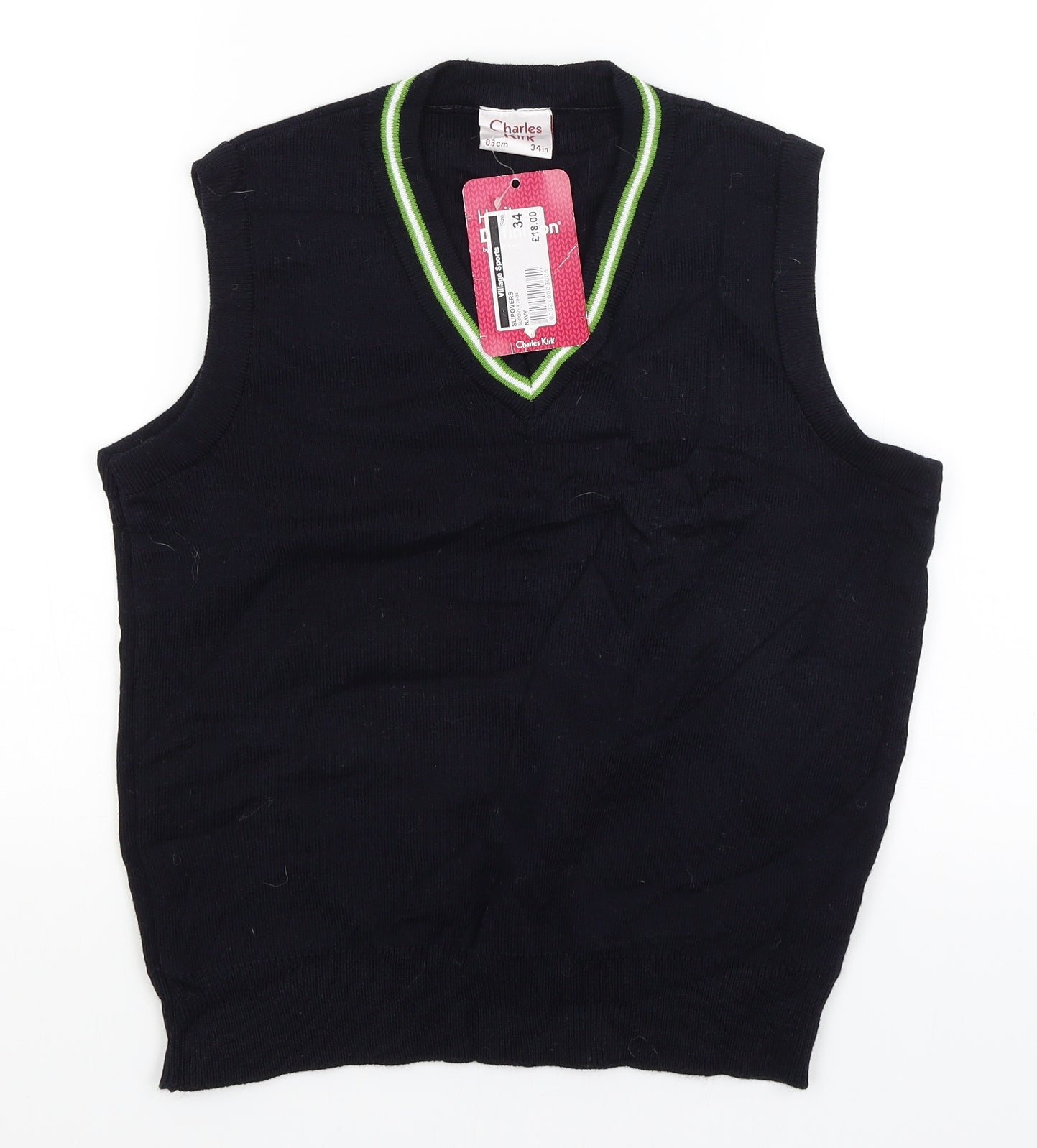 Charles Kirk Mens Blue   Vest Jumper Size S