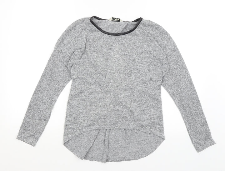 Miss Selfridge Womens Grey Basic T-Shirt Size 8