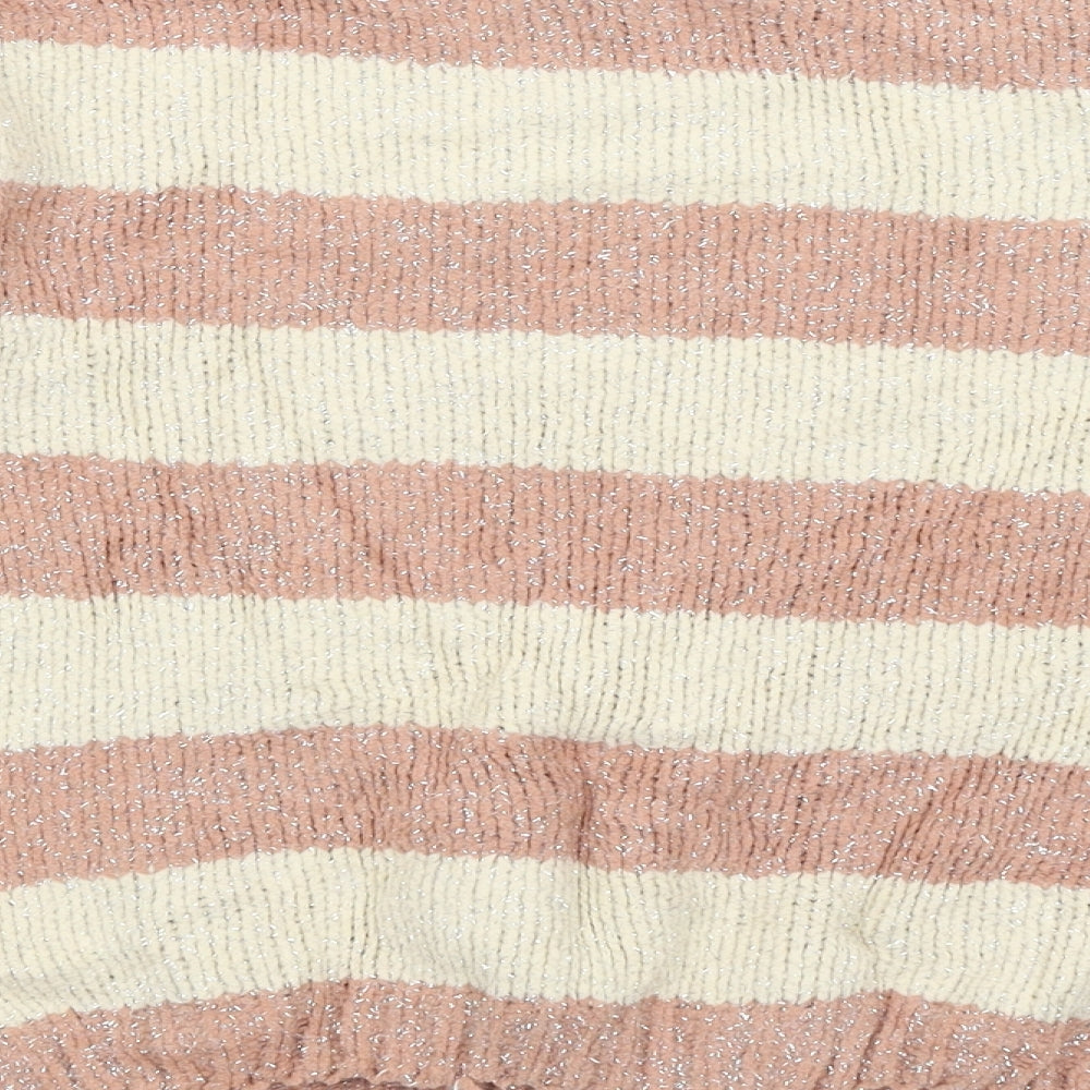 Primark Girls Pink Striped  Pullover Jumper Size 11-12 Years