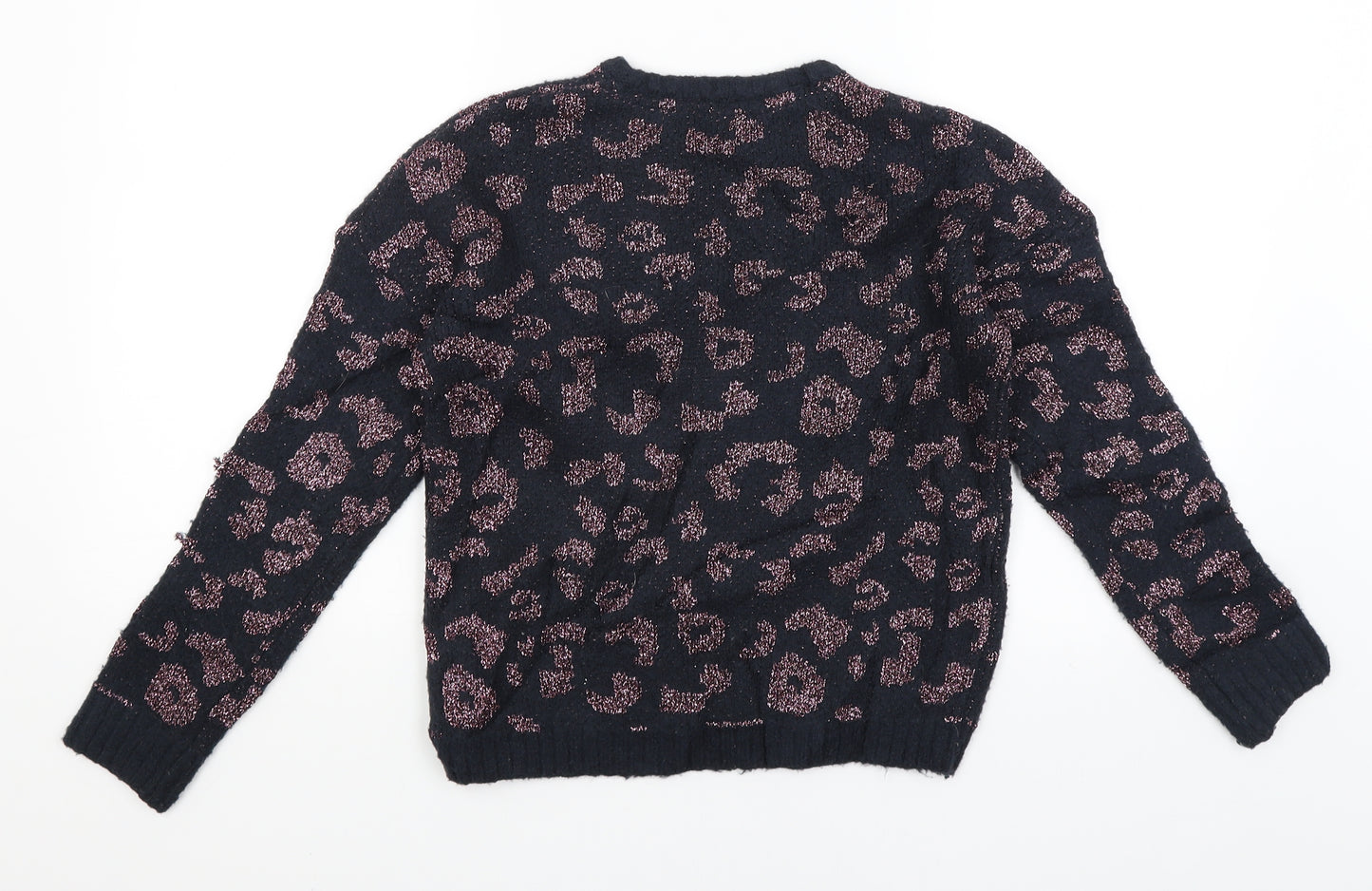 Primark Girls Blue Animal Print  Pullover Jumper Size 10-11 Years