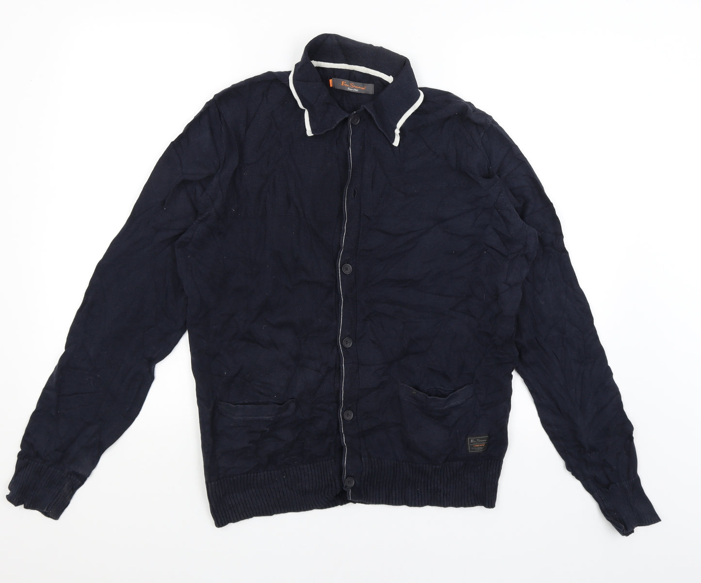 Ben Sherman Mens Blue   Cardigan Jumper Size S
