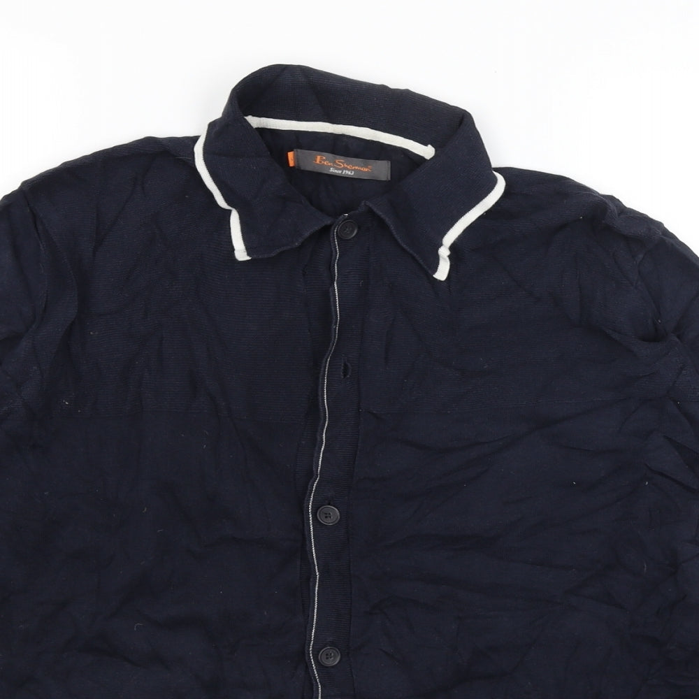 Ben Sherman Mens Blue   Cardigan Jumper Size S
