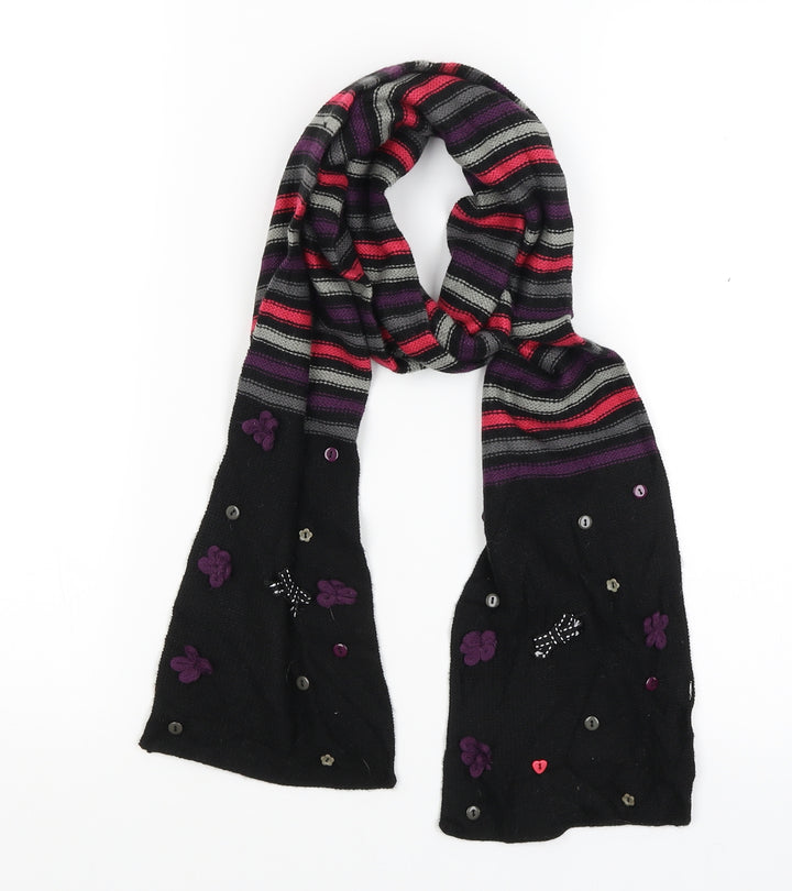 Catch Me Womens Black Striped   Scarf