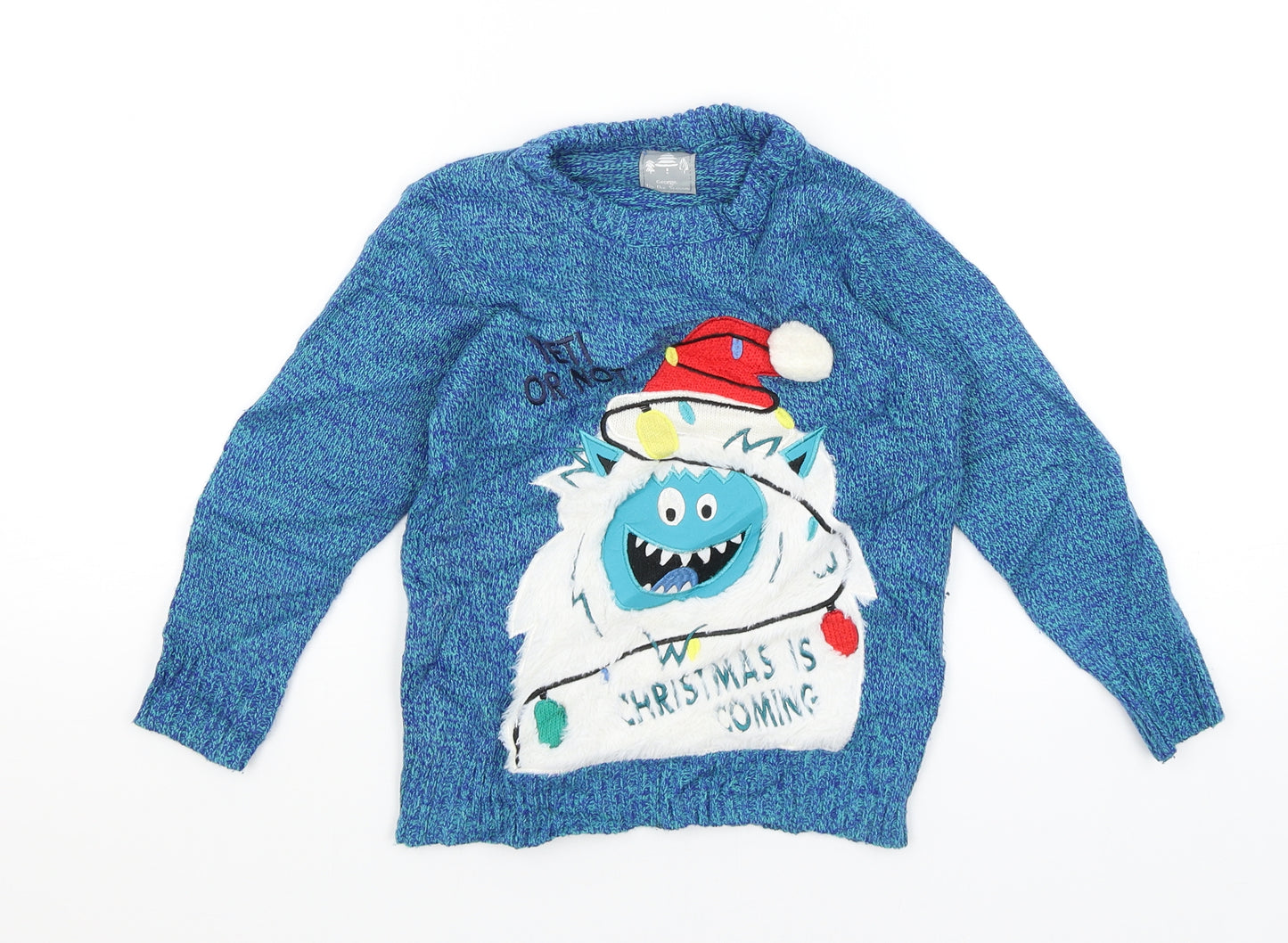 George Boys Blue   Pullover Jumper Size 5-6 Years  - Yeti or Not