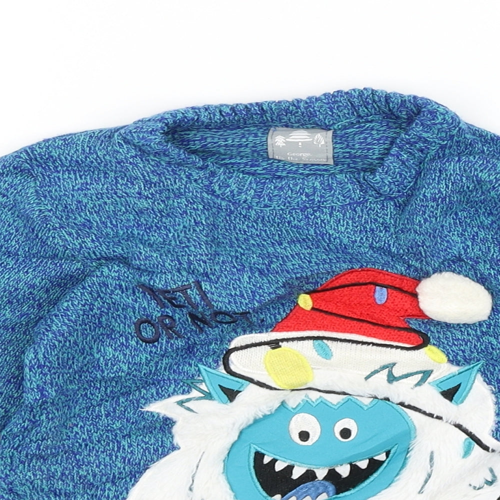 George Boys Blue   Pullover Jumper Size 5-6 Years  - Yeti or Not