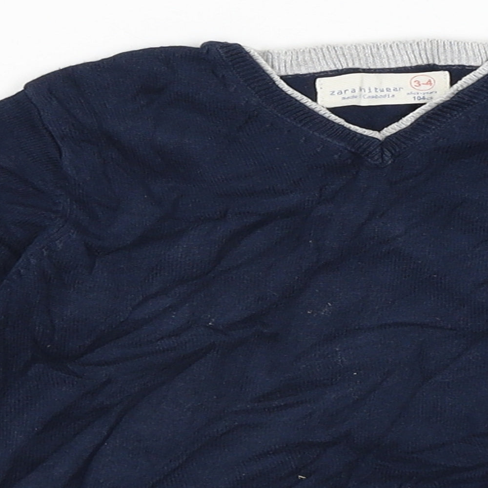 Zara Boys Blue   Pullover Jumper Size 3-4 Years