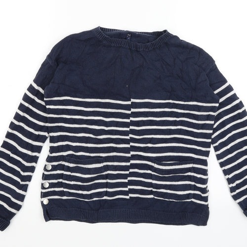 NEXT Womens Blue Striped  Pullover Jumper Size 10