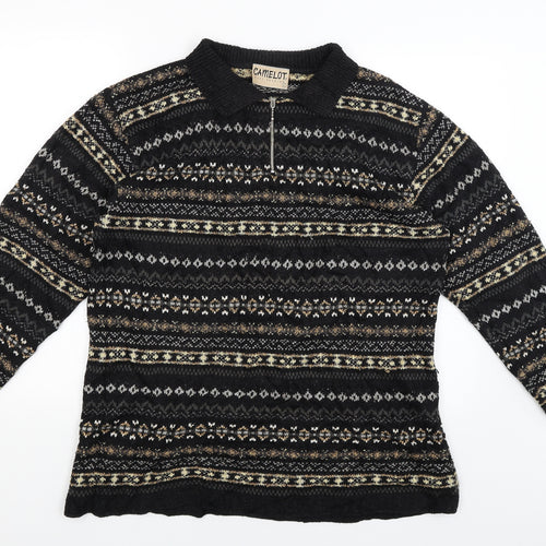 Camelot Mens Black   Pullover Jumper Size L
