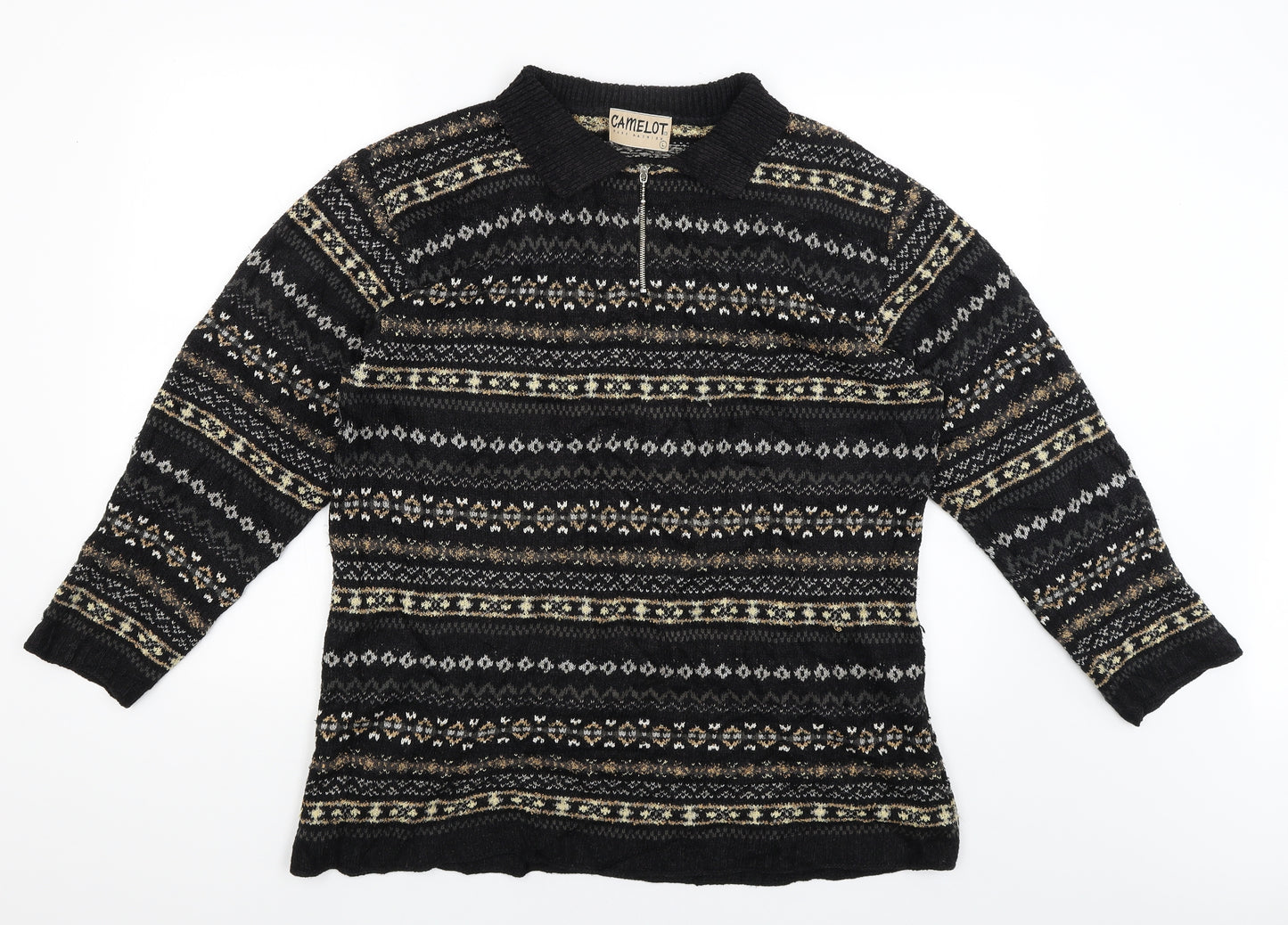 Camelot Mens Black   Pullover Jumper Size L